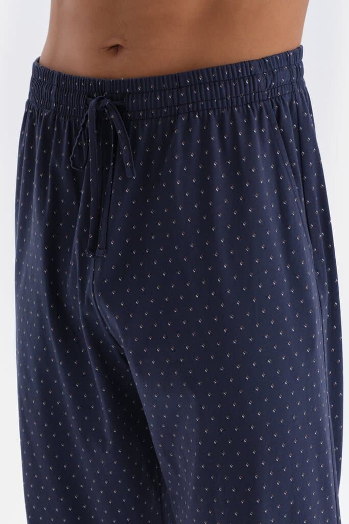 Dagi Navy Blue Long-Sleeve Printed Cotton Pajama Set 5