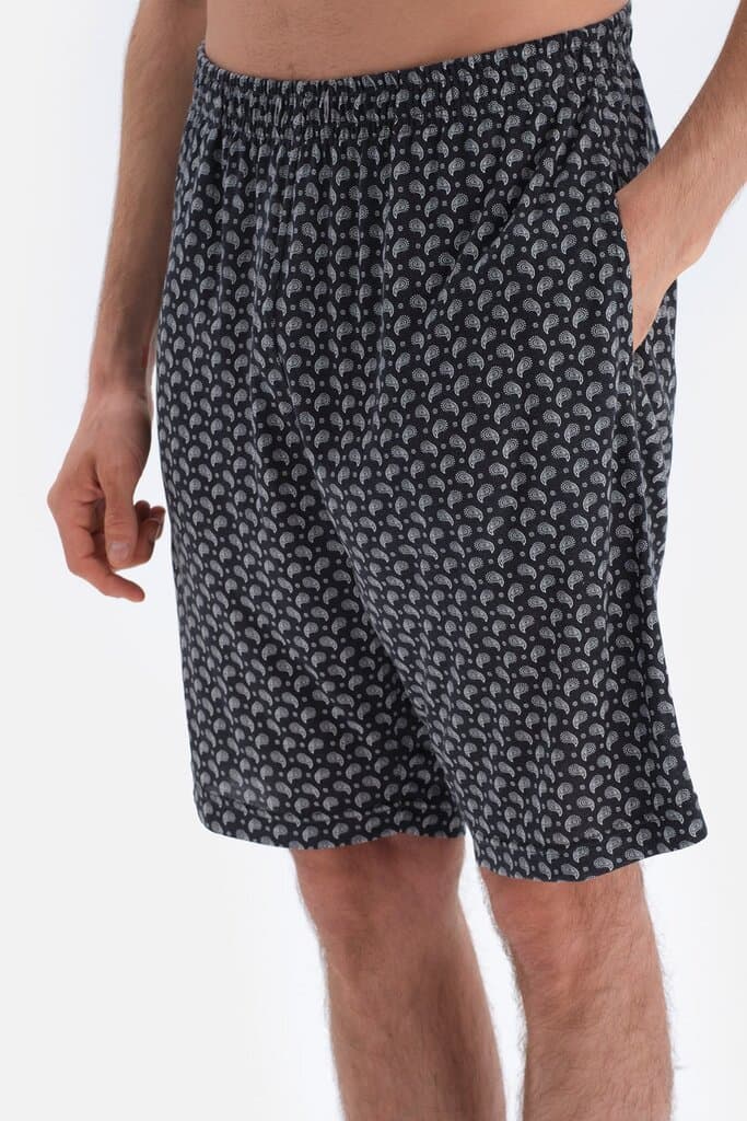 Dagi Black Modal Pajama Set with Shawl Pattern for Groomsmen 5