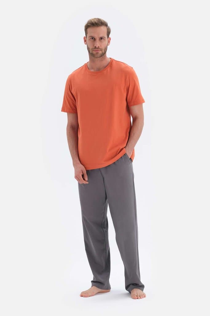 Dagi Orange Short-Sleeve Basic Knit Pajama Set 5
