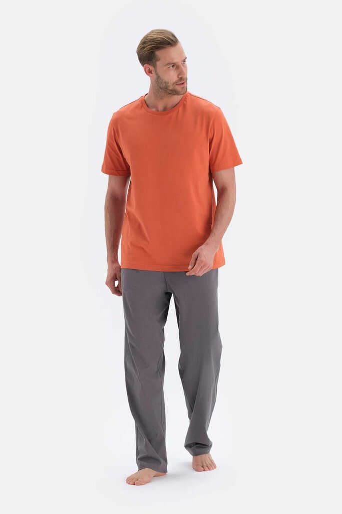 Dagi Orange Short-Sleeve Basic Knit Pajama Set 6