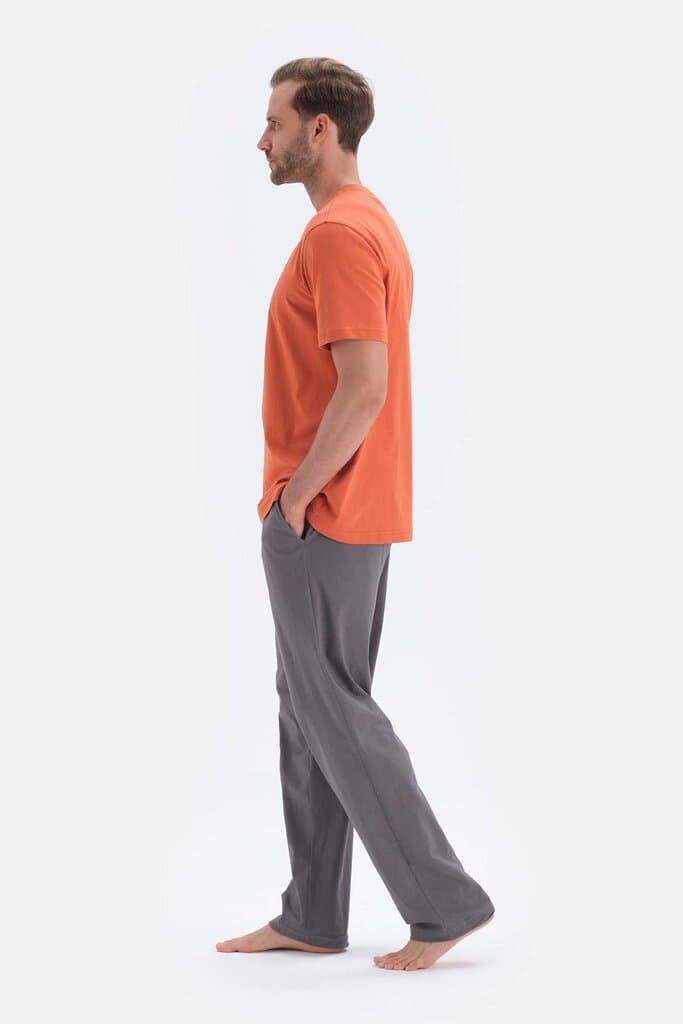 Dagi Orange Short-Sleeve Basic Knit Pajama Set 3