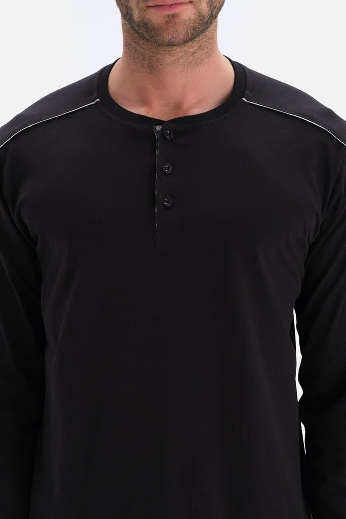 Dagi Black Long-Sleeve Modal Men's Printed Pajama Set 4