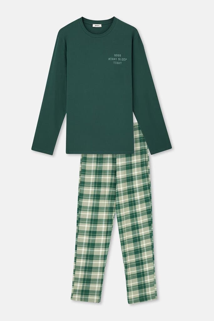 Dagi Men's Green Long-Sleeve Pajama Set