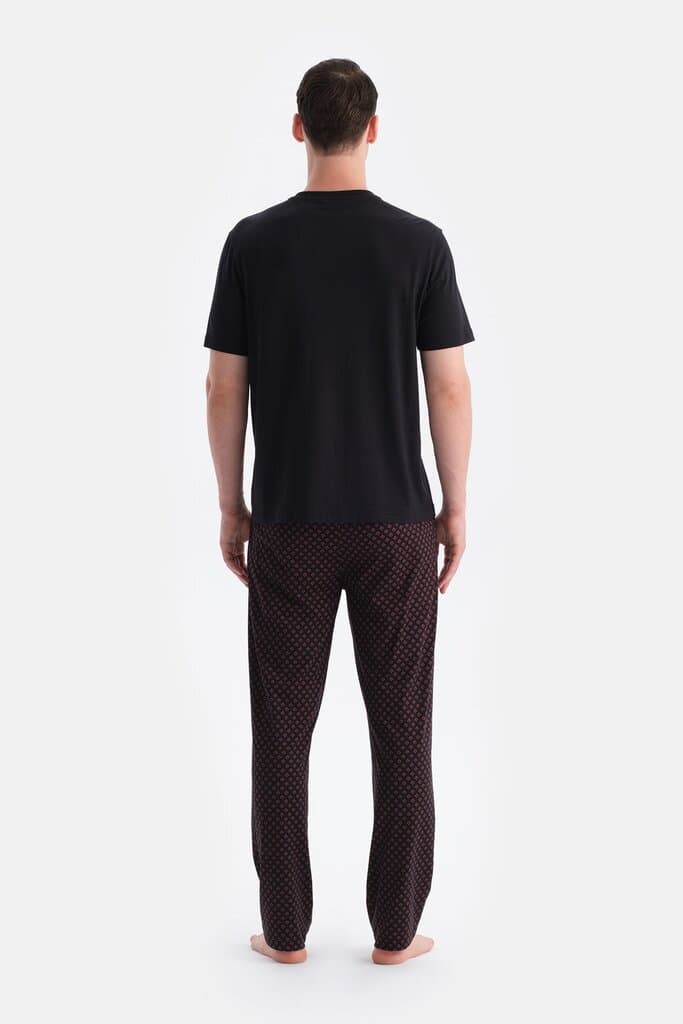 Dagi Black Short-Sleeved Patlı T-Shirt and Pants Set 2