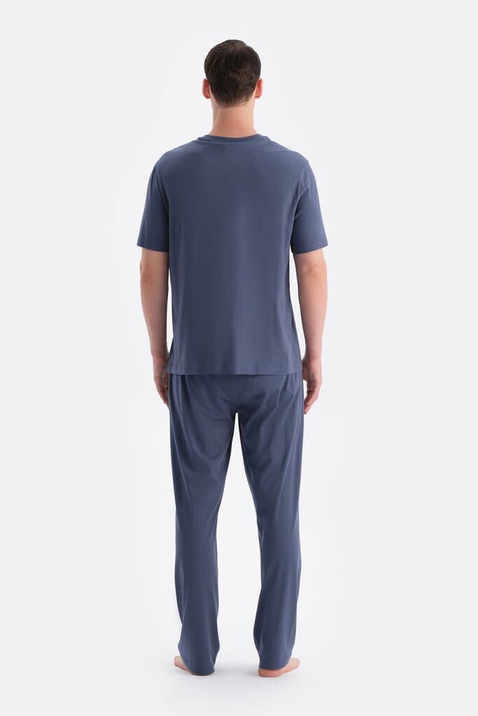 Dagi Navy Blue Pocket Detail T-Shirt and Pants Set 2