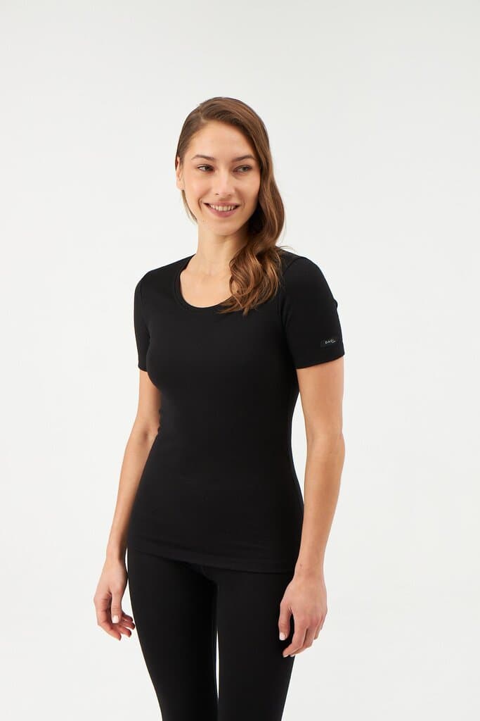 Dagi Black Women's Thermal Short Sleeve Top 2