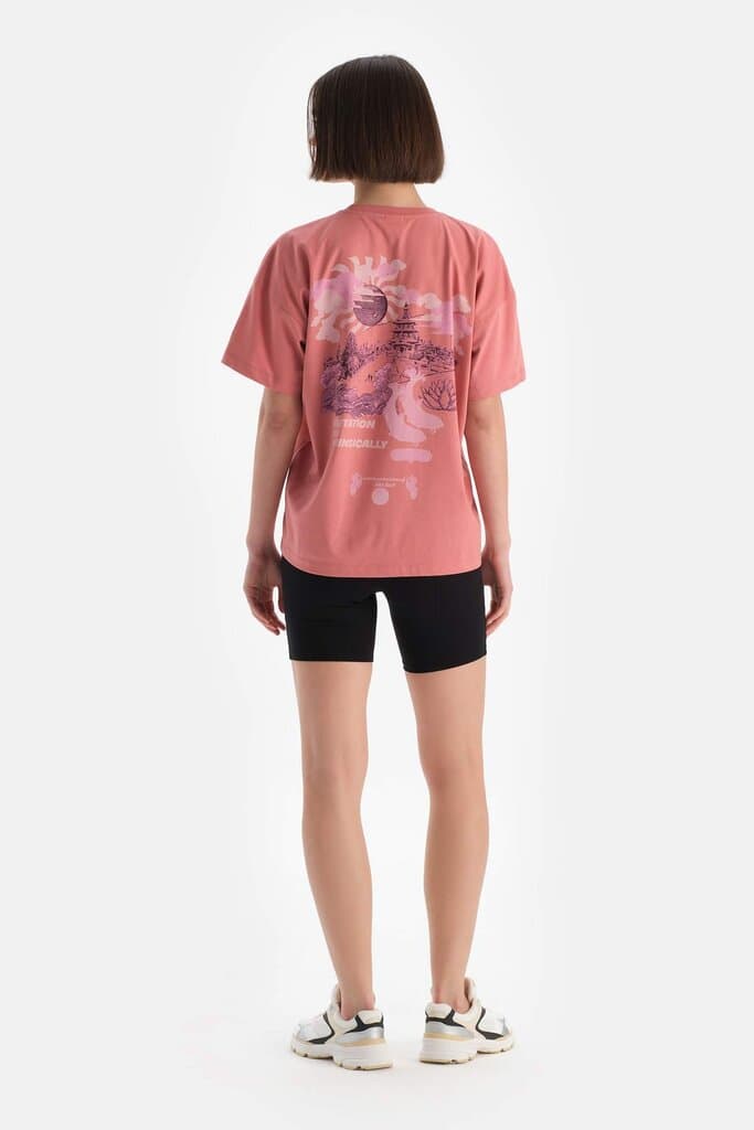 Dagi Rose Print Active Women's Wellness Cotton T-Shirt 2