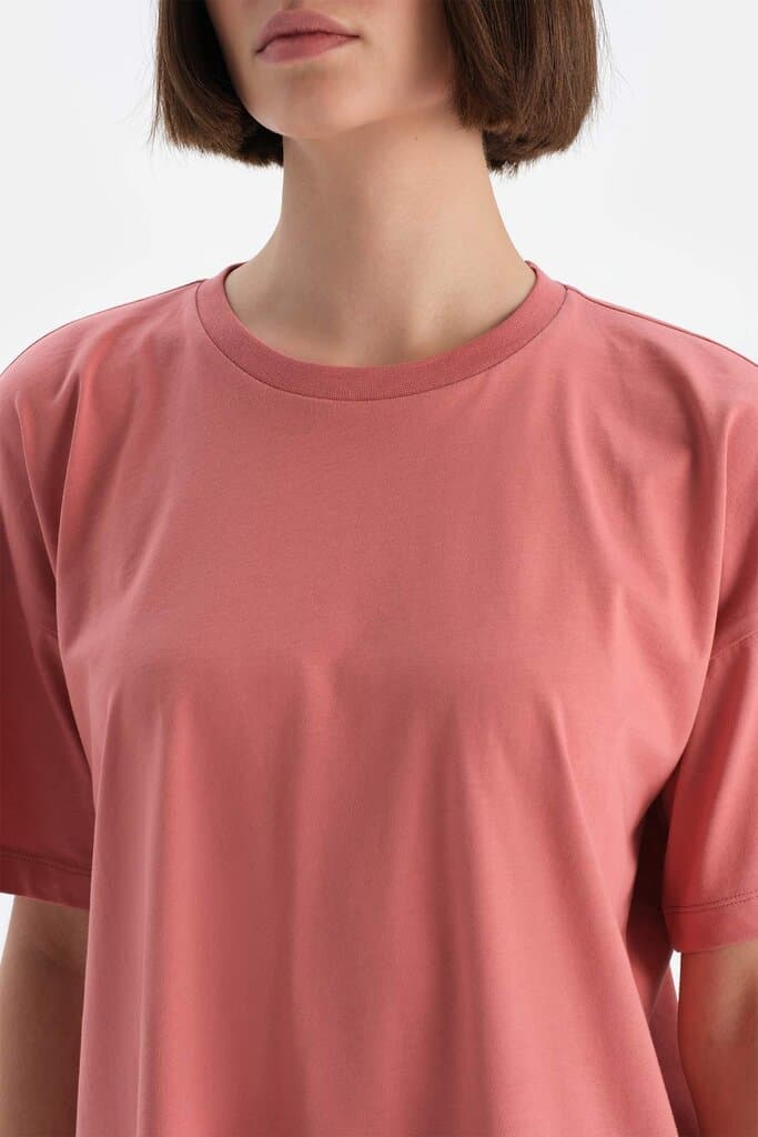 Dagi Rose Print Active Women's Wellness Cotton T-Shirt 4