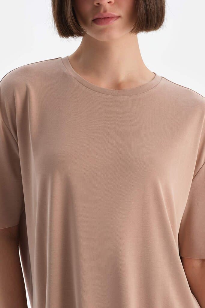 Dagi Women's Modal T-Shirt with Milk Coffee Mountain Active Design 4
