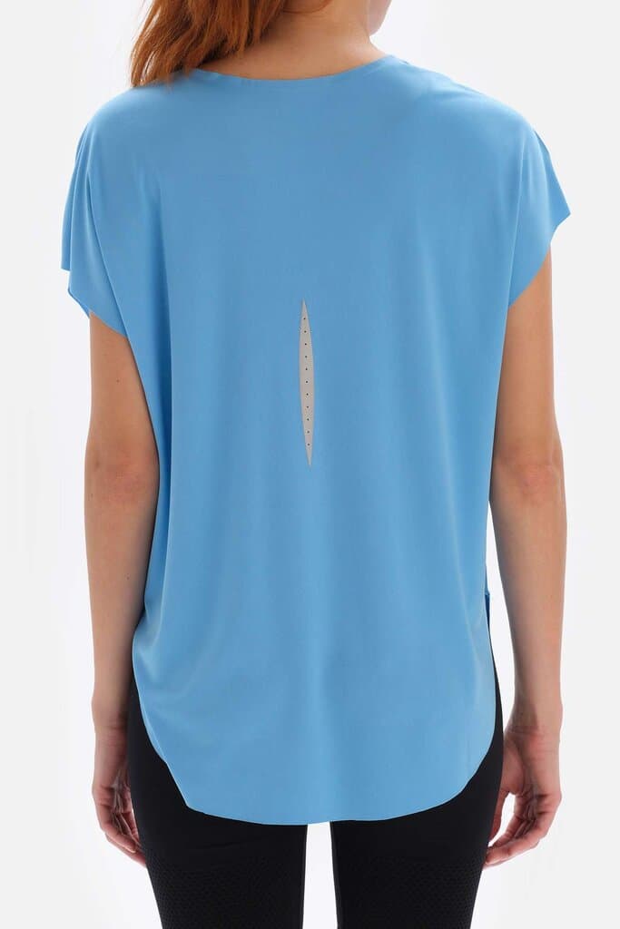 Light Blue Dagi Active Boat Neck T-Shirt 4