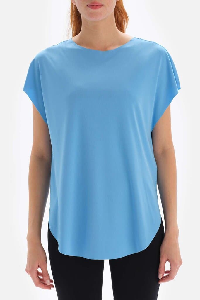 Light Blue Dagi Active Boat Neck T-Shirt 5
