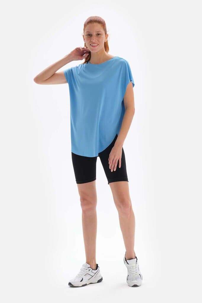 Light Blue Dagi Active Boat Neck T-Shirt 6