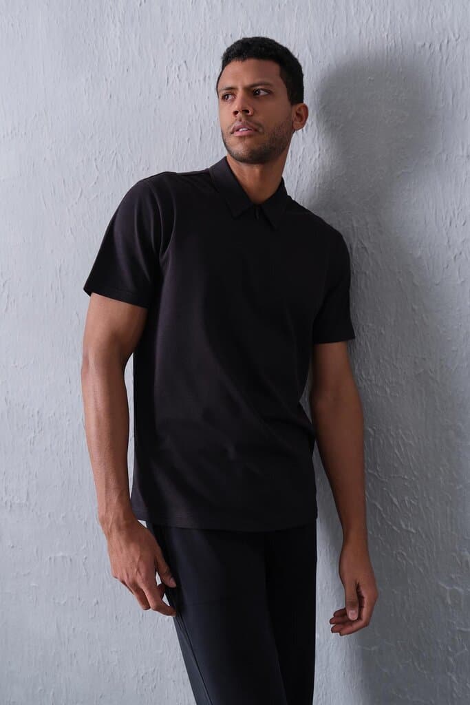 Black Dagi Active Men's Zip T-Shirt