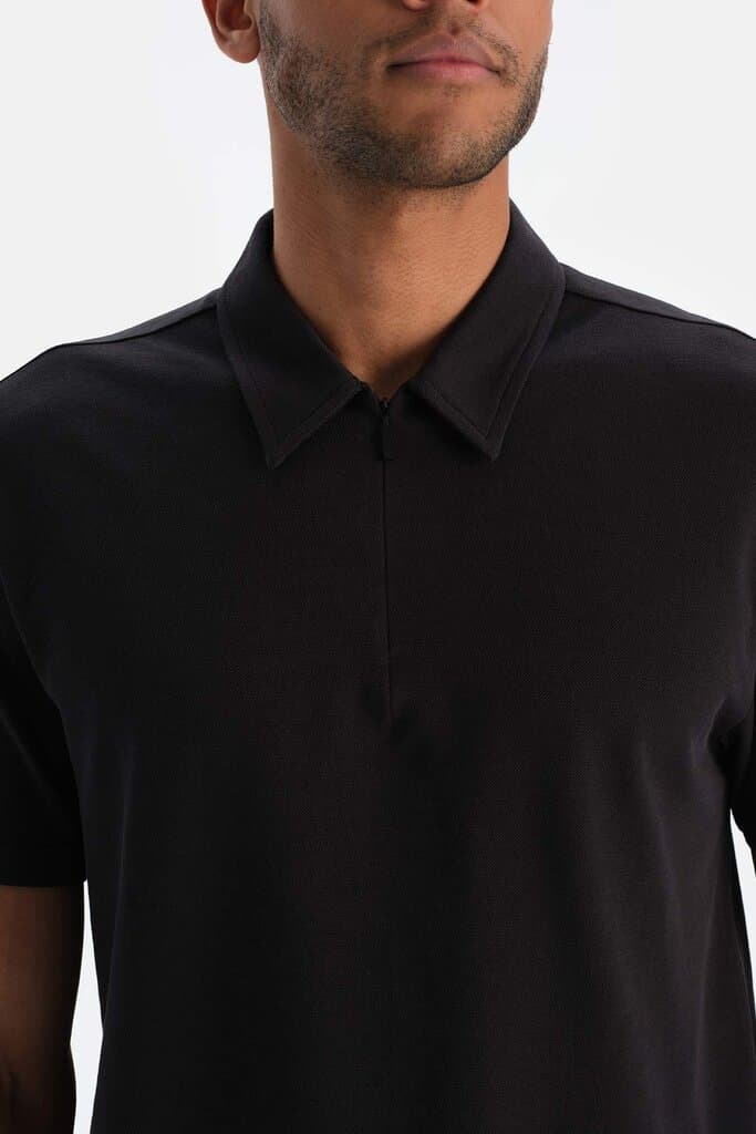 Black Dagi Active Men's Zip T-Shirt 6
