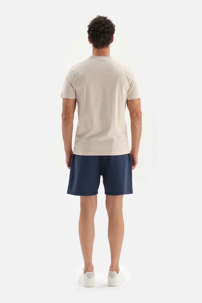 Dagi Beige Bicycle Neck Supima Cotton Short Sleeve T-Shirt 2