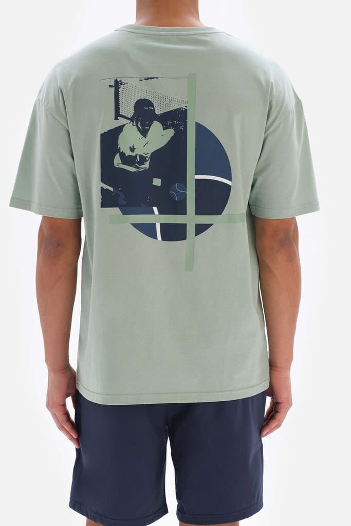 Mint Green Dagi Active Mint Print Cotton T-Shirt 5