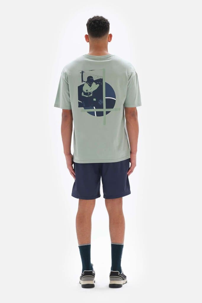 Mint Green Dagi Active Mint Print Cotton T-Shirt 2