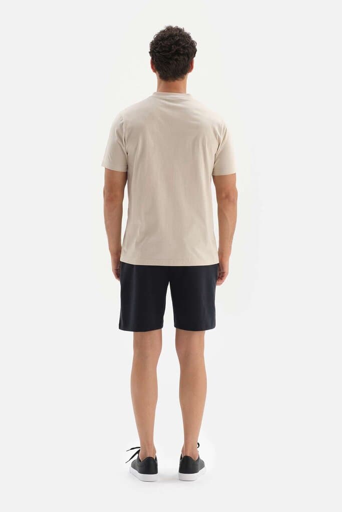 Dagi Beige V-Neck Basic Supima T-Shirt 2