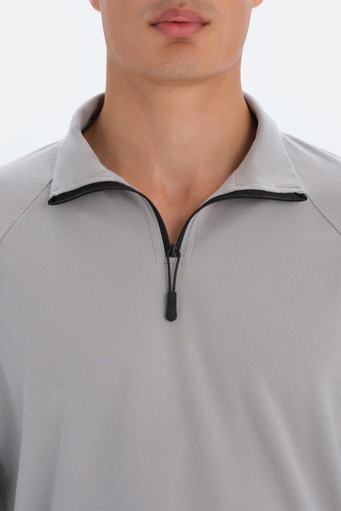 Light Gray Dagi Active Zipper Hoodie 4
