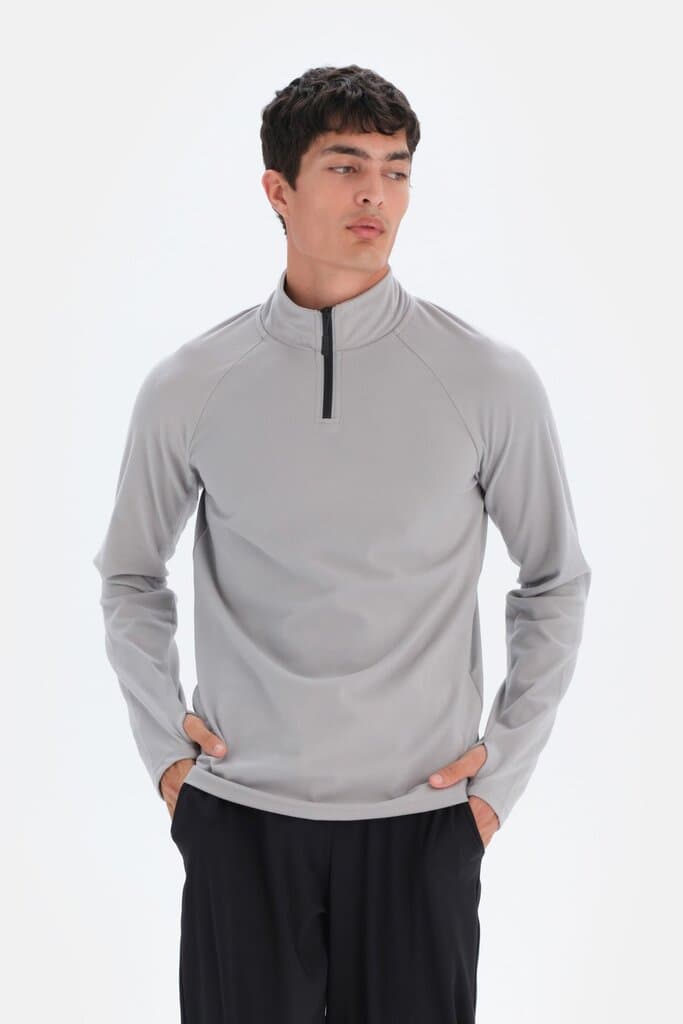 Light Gray Dagi Active Zipper Hoodie