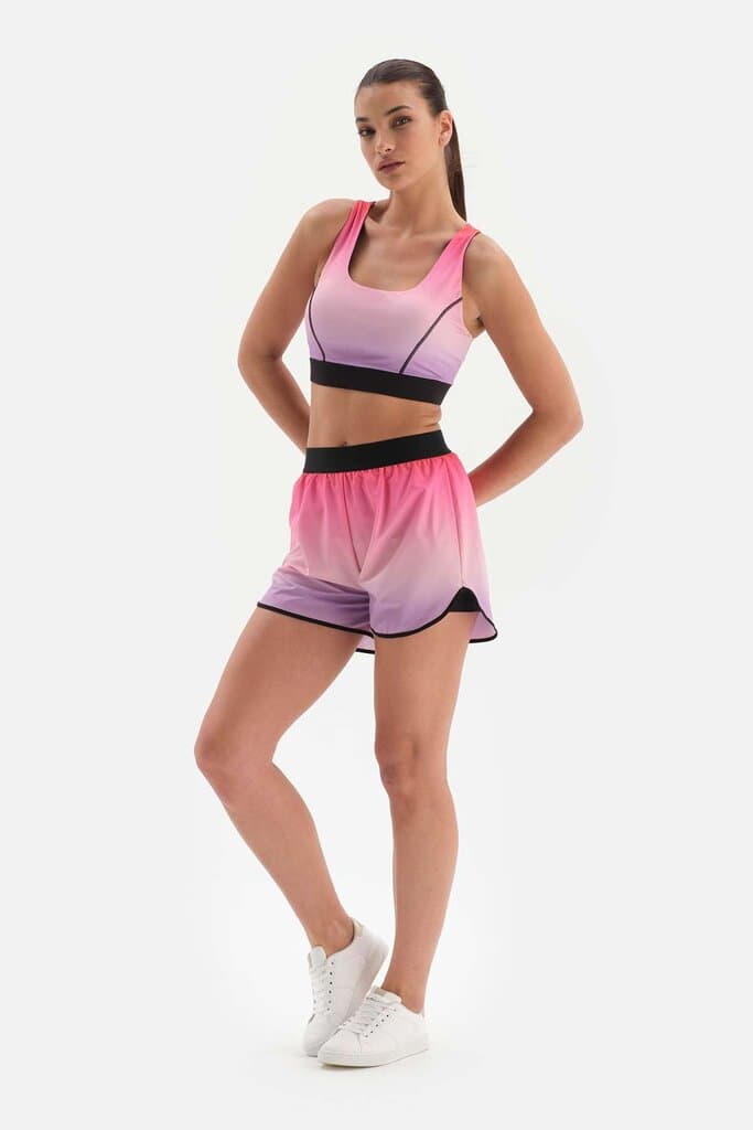 Dagi Pink Mountain Active Shorts with Leggings