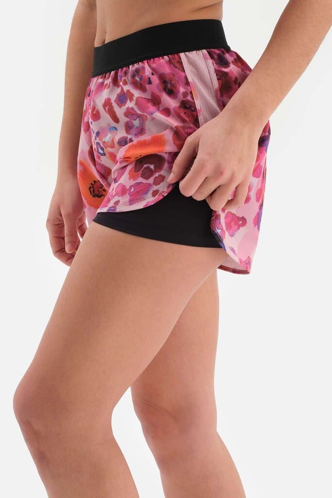 Dagi Pink Mountain Active Patterned Shorts with Leggings 5