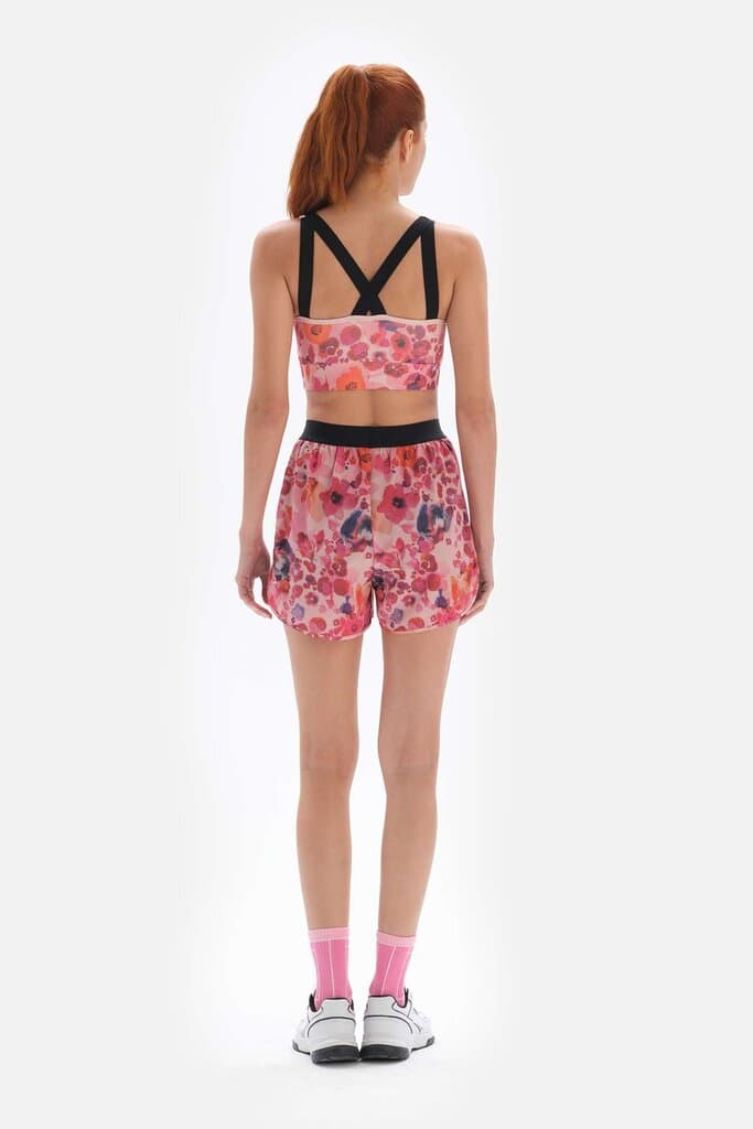 Dagi Pink Mountain Active Patterned Shorts with Leggings 7