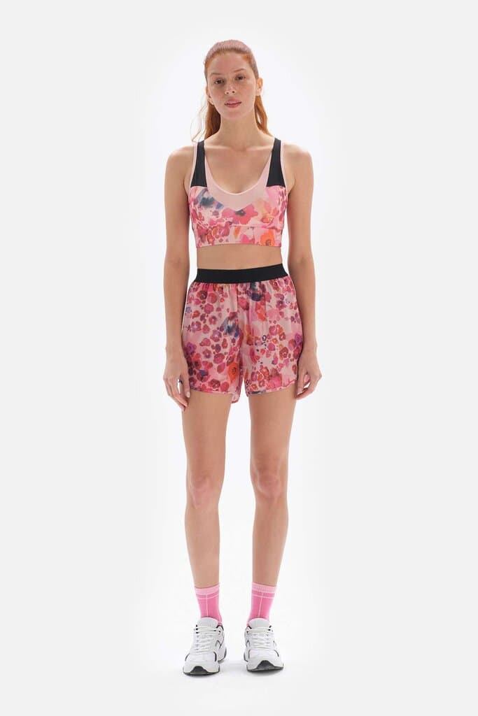Dagi Pink Mountain Active Patterned Shorts with Leggings 9