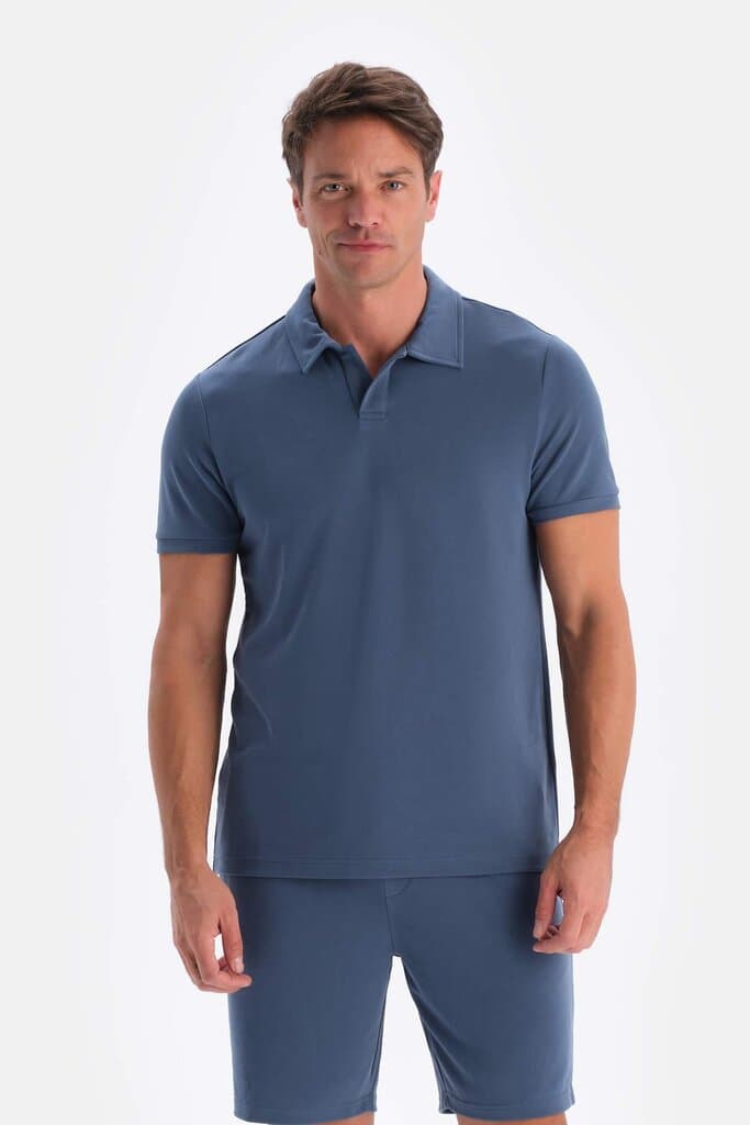 Dagi Indigo Modal Pique Polo Shirt