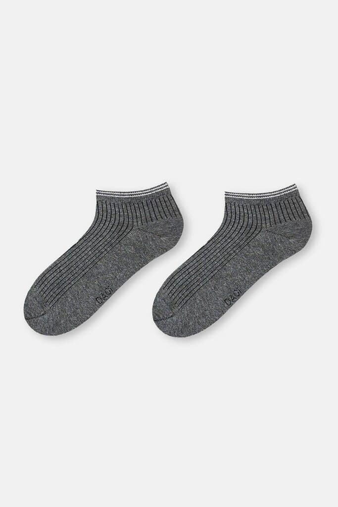 Dagi Men's 2-Pack Black-Anthracite Melange Cotton Ribbed Socks 2