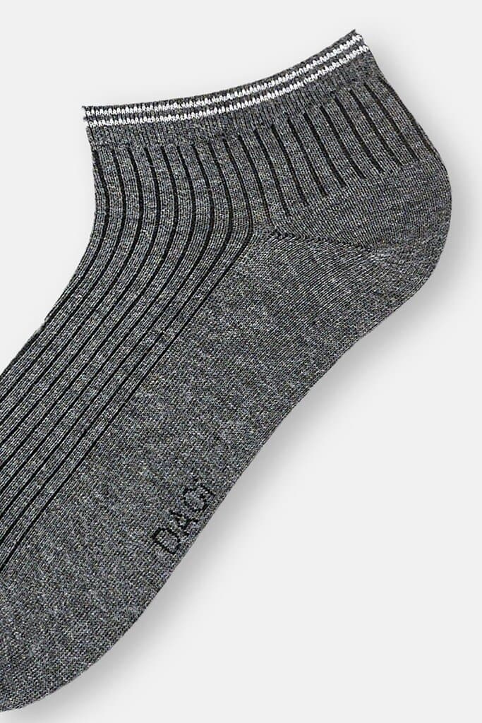 Dagi Men's 2-Pack Black-Anthracite Melange Cotton Ribbed Socks 4