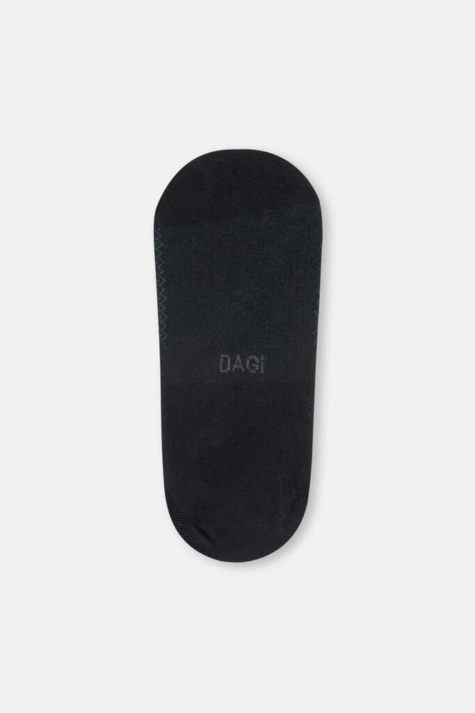 Dagi Men's Black 2-Pack Cotton Jacquard Zigzag Pattern No-Show Socks 5