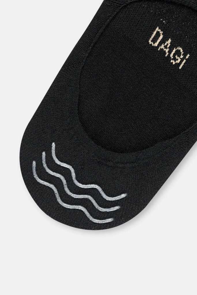 Dagi Men's Black 2-Pack Cotton Jacquard Zigzag Pattern No-Show Socks 6