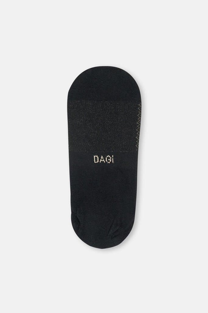 Dagi Men's Black 2-Pack Cotton Jacquard Zigzag Pattern No-Show Socks 3