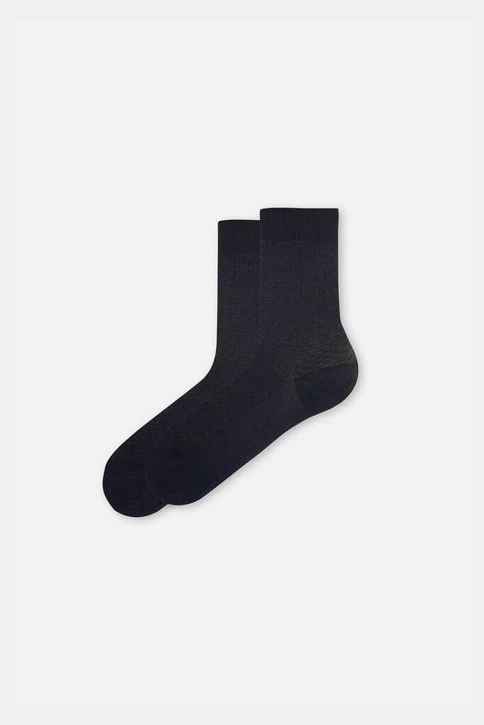 Dagi Navy Blue Men's Double Cylinder Mercerized Socks 2