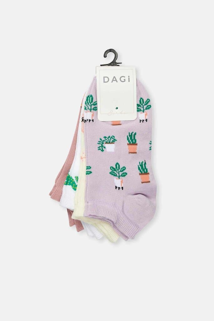 Dagi Women's 4-Pair Assorted Patterned Slipper Socks 2