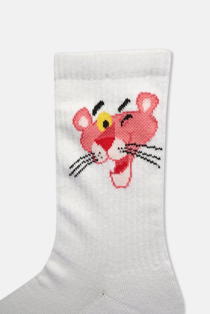 Dagi Women's Two-Pair Panther Socks, White-Pink 7