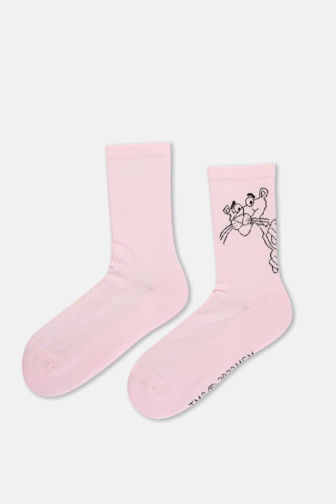 Dagi Women's Two-Pair Panther Socks, White-Pink 2