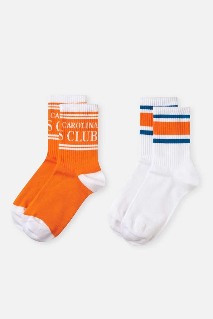 Dagi Women's 2-Pack Orange and White Circle Pattern Sports Socks