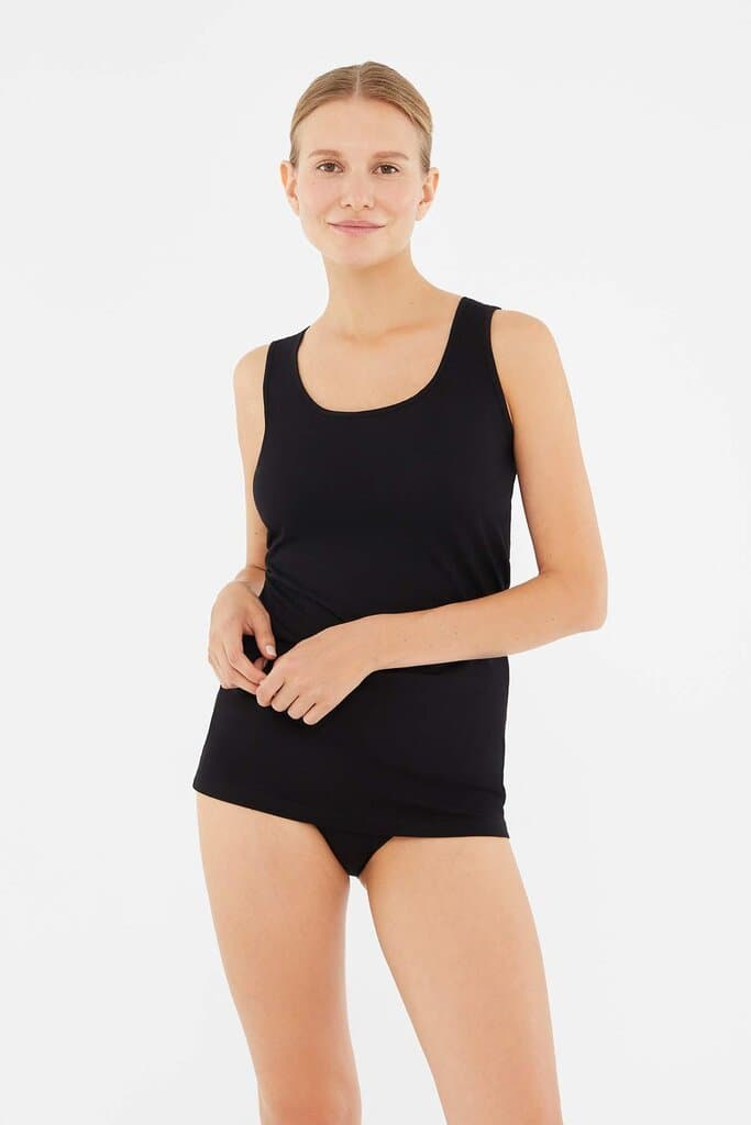 Dagi 2-Pack Black Cotton Tank Tops