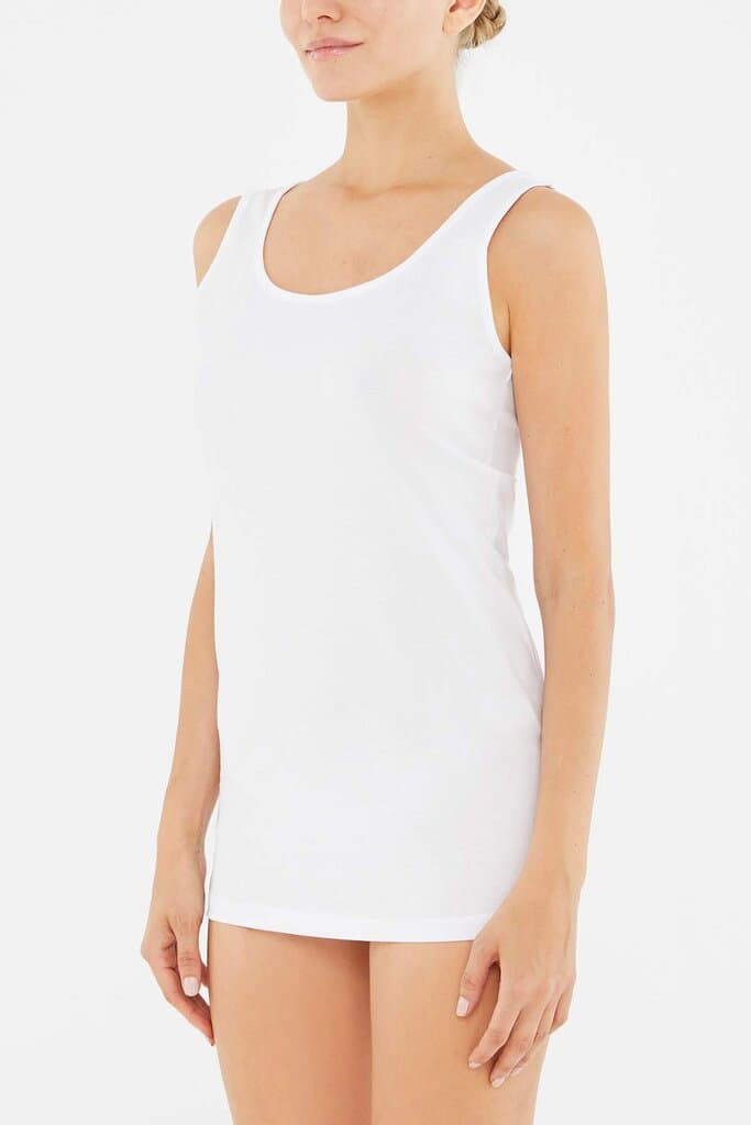 Dagi Women's 2-Pack White Cotton Tank Tops 4