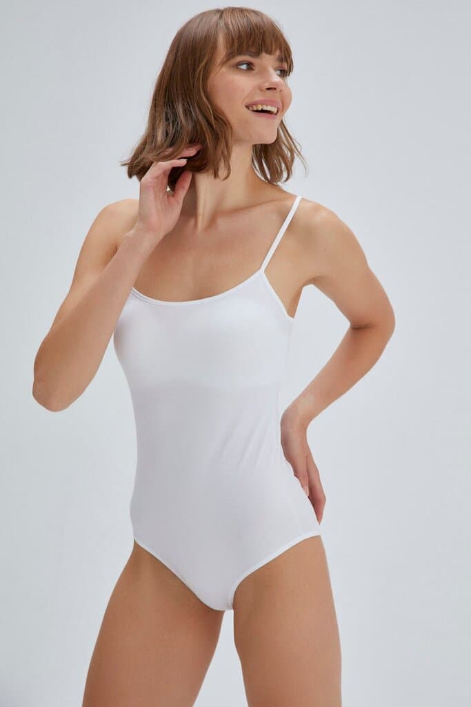 Dagi Women's White Cotton Sleeveless Bodysuit 8