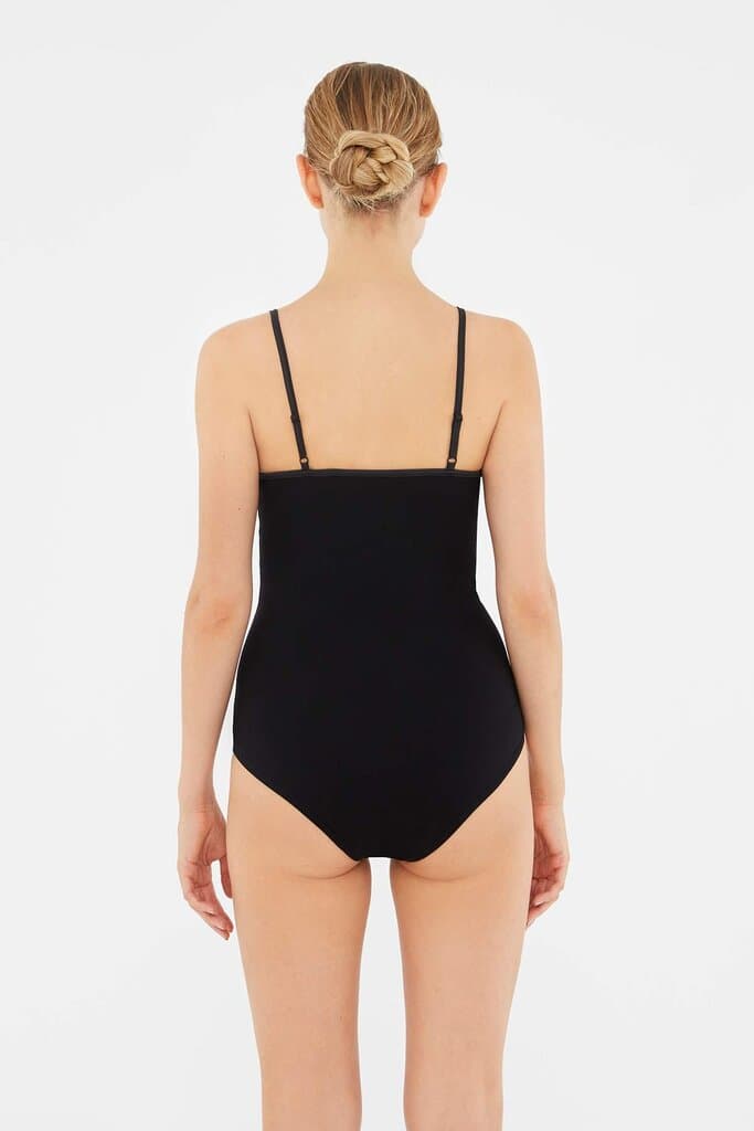Dagi Black Cotton Women's Bodysuit 2