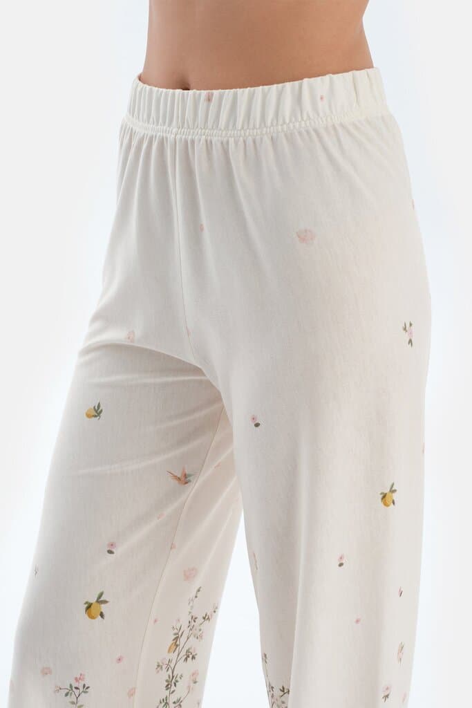 Dagi Off-White Floral Print Pajama Set 7