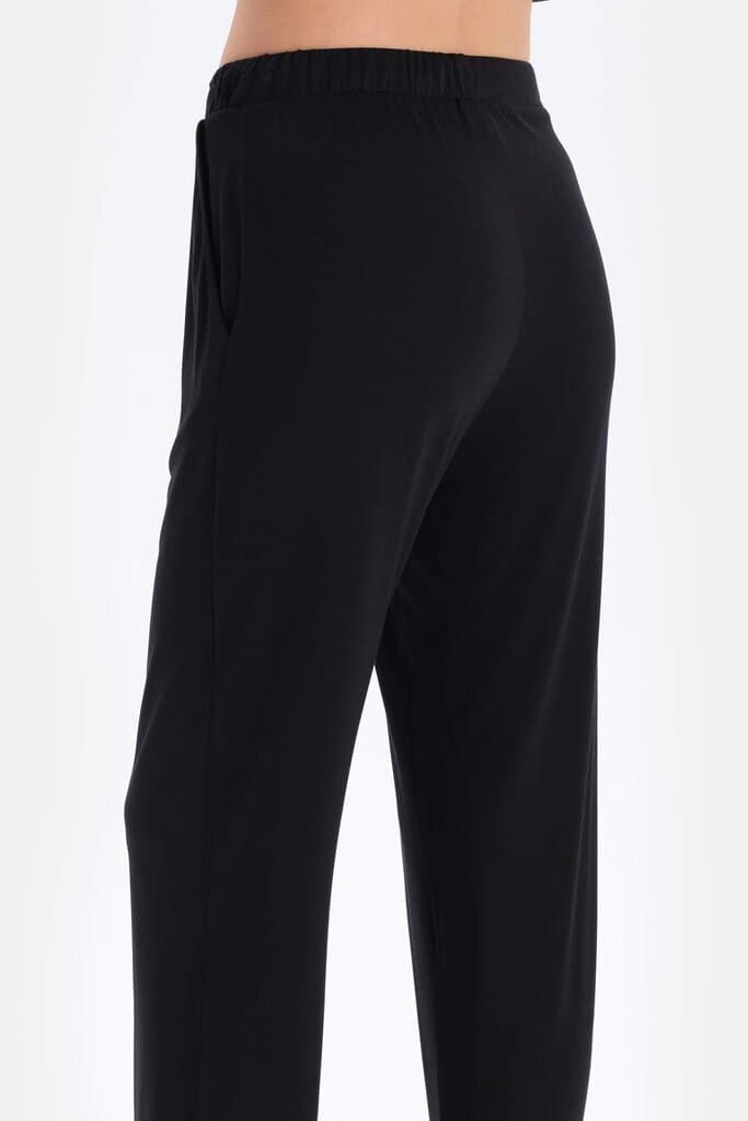 Dagi Black Viscose Pajama Set with Embroidery Details 6