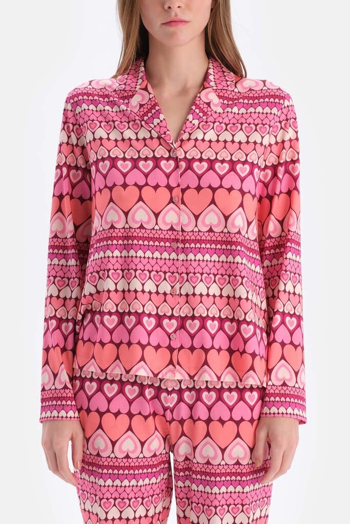 Dagi Multicolor Heart Print Pajama Set 4