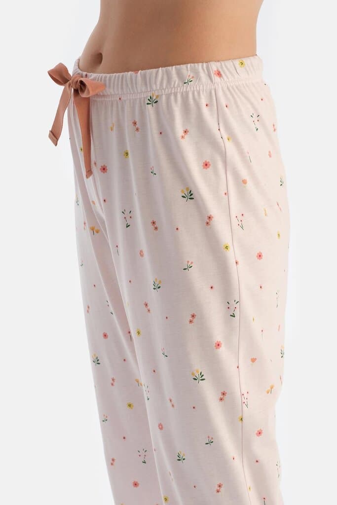 Dagi Off-White Printed Shirt and Pants Pajama Set 6