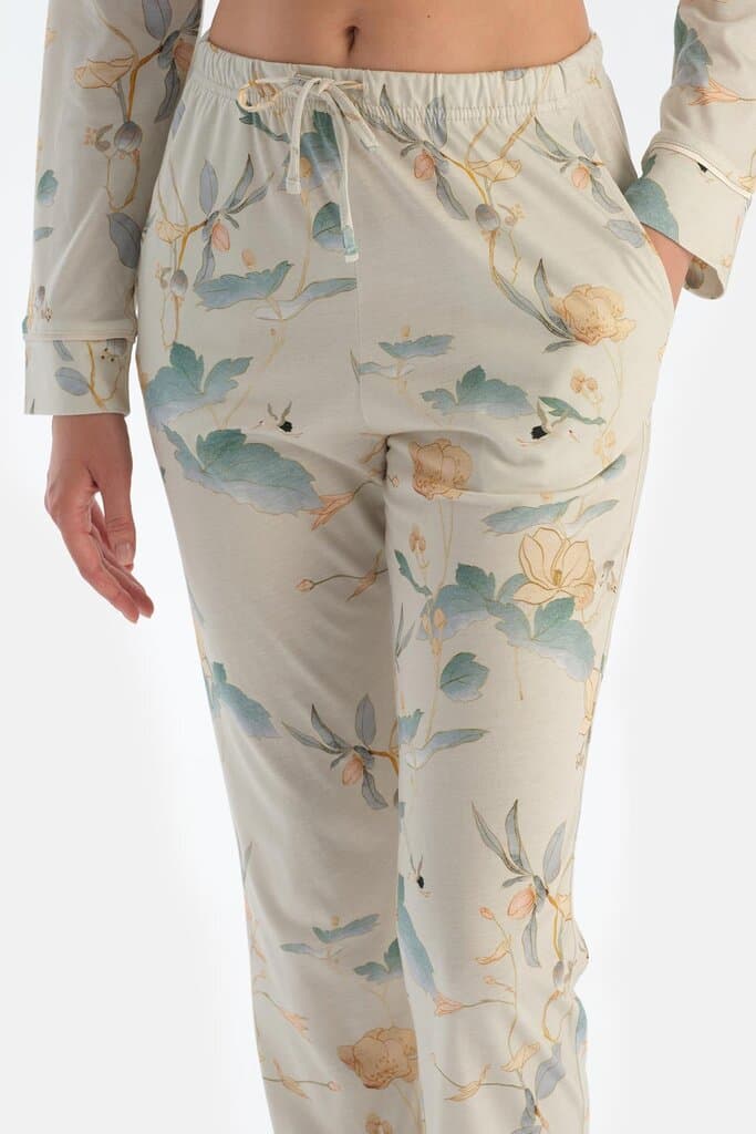 Dagi Mint Green Floral Print Pajama Set 6