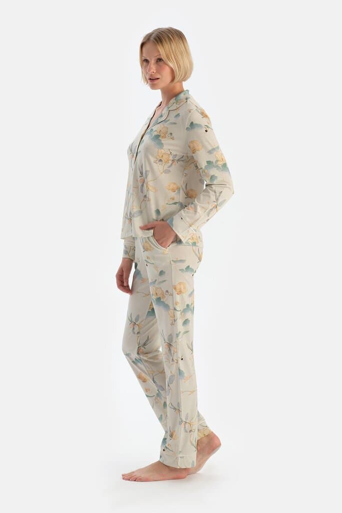 Dagi Mint Green Floral Print Pajama Set 3