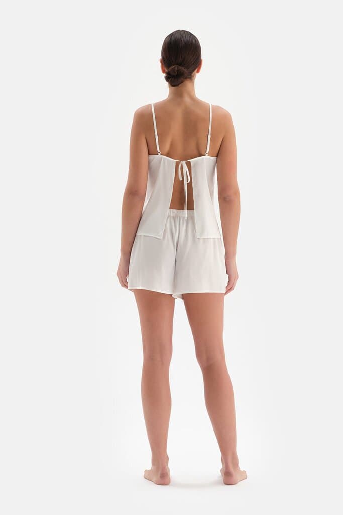 Dagi White Bride Lace Detail Short Pyjama Set 2
